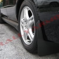 Rally Armor Front & Rear Mud Flaps – Black/Black Logo – ’07 – 16 Mitsubishi Lancer DE, ES, GTS , SE, Ralliart Sedan