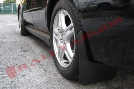 Rally Armor Front & Rear Mud Flaps – Black/Black Logo – ’04 – 09 Mazda 3 I, Mazdaspeed, S