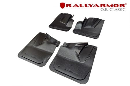Rally Armor Front & Rear Mud Flaps – Black/Black Logo – ’11 – 14 Subaru WRX Hatchback