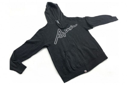 A’PEXi Cursive Zip-up – Hoodie – Charcoal Heather Grey – Size Large