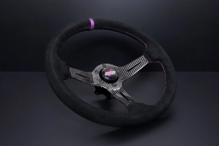 DND Performance Suede Carbon Fiber Race Wheel – Purple Stitch