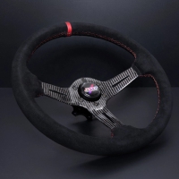 DND Performance Suede Carbon Fiber Race Wheel – Red Stitch