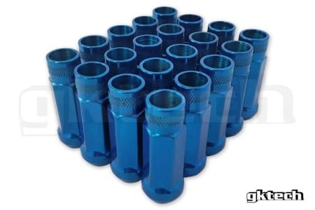 GKTech M12 x 1.25 Open End Lug Nuts – Blue