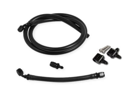 Holley LS Steam Tube Kit w/Black Push-On Hose, Black Aluminum Hose Ends & Adjustable Steam Vent Adapters for the Front Outlets on the Engine