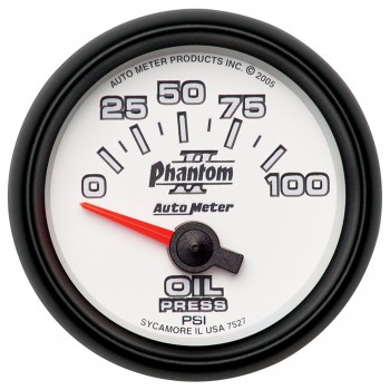 Autometer 2-1/16″ Oil Pressure Gauge, 0-100 PSI, Air-Core, Phantom II