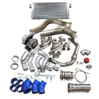 CXRacing GT45 80mm Wheel Ball Bearing Single Turbo Kit + Intercooler Kit For Nissan 240SX S13 S14 With LS1/LSx Swap