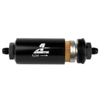 Aeromotive In-Line Filter – (AN-6 Male) 10 Micron Fabric Element Bright Dip Black Finish