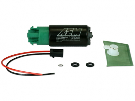 AEM 340lph E85-Compatible High Flow In-Tank Fuel Pump (65mm with hooks, Offset Inlet) | 50-1215