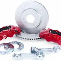 Alcon 2009+ Nissan GT-R R35 412x36mm Rotor Red 6 Piston Caliper RC6 Front Axle Kit