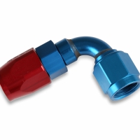 Earls 90 Degree Swivel-Seal® Hose End AN -6 – Red/Blue