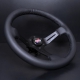 DND Performance 350MM Leather Race Wheel – Grey Stitch