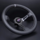 DND Performance 350MM Leather Race Wheel – Black Stitch