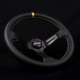 DND Performance 350MM Leather Race Wheel – Blue Stitch