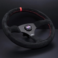 DND Performance 350MM Alcantara Touring Wheel – Red Stitch