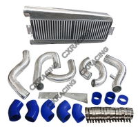 CX Racing Complete Bolt On FMIC Intercooler Kit for 87-93 Fox Body 5.0 Ford Mustang with Vortech V3 Supercharger
