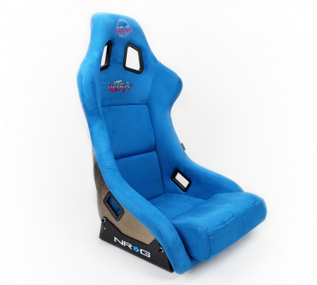 NRG FRP Bucket Seat ULTRA Edition – Large (Blue Alcantara/Gold Glitter Back)