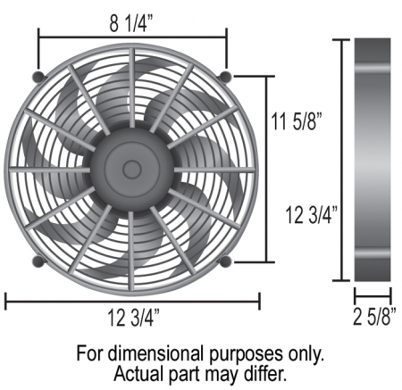 Derale 12″ H.O. Single RAD Pusher/Puller Fan with Premium Mount Kit