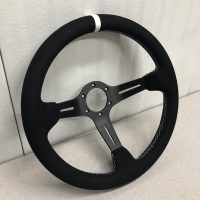 DND Performance 350MM Alcantara Race Wheel – White Stitch