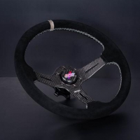 DND Performance Suede Carbon Fiber Race Wheel – Grey Stitch