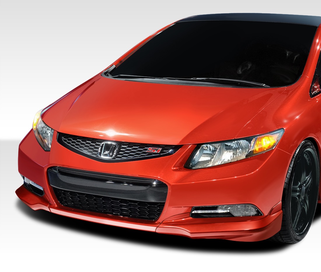 Duraflex 2012-2013 Honda Civic 2DR H-Sport Front Add Ons Spat Bumper Extensions – 2 Piece