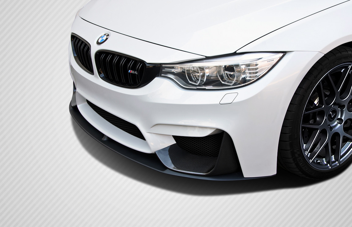 Duraflex 2014-2019 BMW M3 F80 2014-2020 M4 F82 F83 Carbon Creations M Performance Look Front Add Ons Spat Extensions – 2 Piece