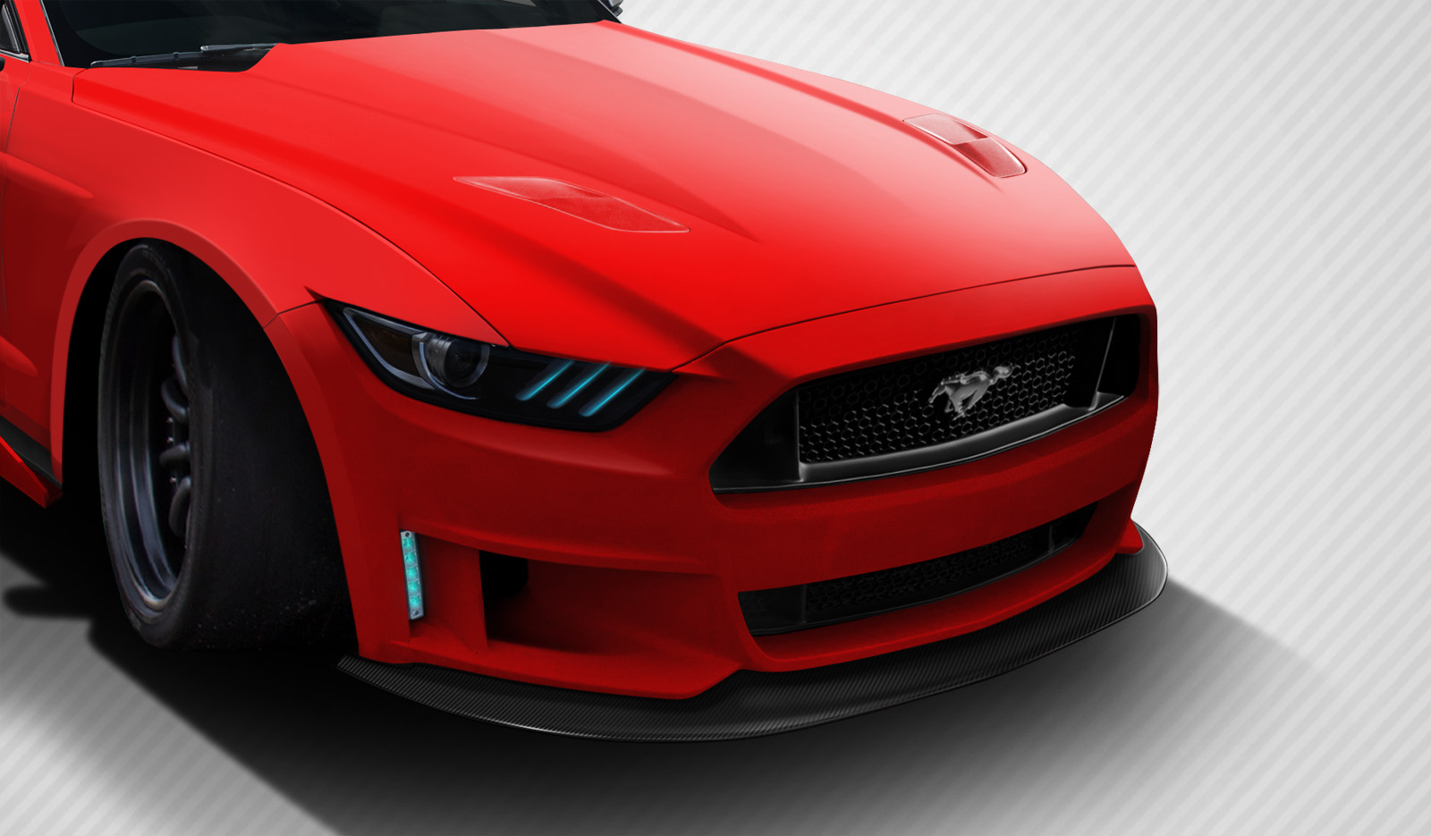 Duraflex 2015-2017 Ford Mustang Carbon Creations Grid Front Lip Spoiler – 1 Piece