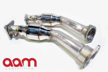 AAM Competition Q50/Q60 3.0t 2.5″ to 3″ Resonated Lower Downpipes