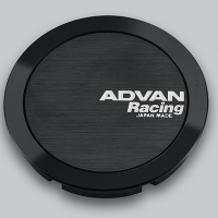 Advan Flat Style Center Cap – Gloss Black with brushed center – 73mm