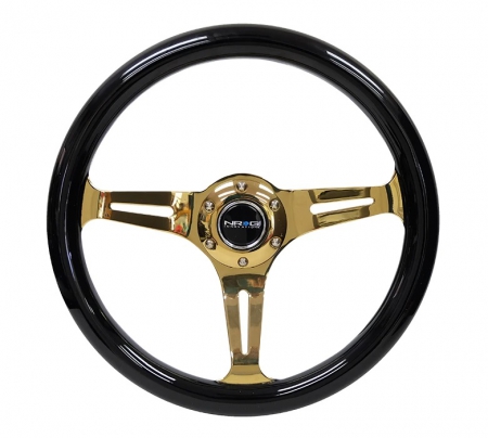 NRG 350mm 1.5″ Deep Dish Wood Grain Steering Wheel