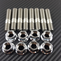 P2M STAINLESS EXHAUST MANIFOLD DOUBLE HEAD STUD NUT SET M10X1.25 : 4 CYL SET