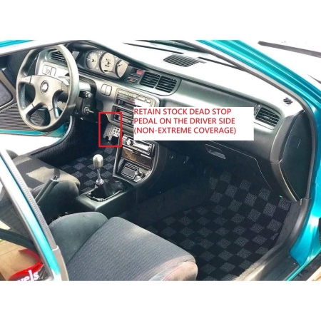 Phase2Motortrend Race Floor Mats – Honda Civic EG6 – Dark Grey Checkered (Front Pair – Standard Coverage)