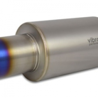 Vibrant Titanium Muffler w/Straight Cut Burnt Tip 3in. Inlet / 3in. Outlet