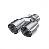 MBRP T304 Stainless Steel Tip; 2.5″ ID, Dual 3.5″ OD Out, Staggered Left 9.5″/ Right 9″ length, Single wall