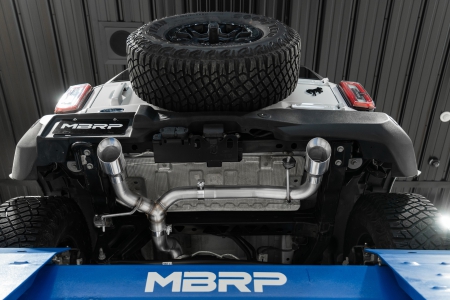 MBRP 2021-Up – Ford Bronco 2.3L/ 2.7L 3″ Dual Split Rear Cat-Back – Black Coated Aluminized Steel