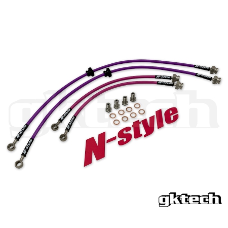 GK Tech N-STYLE Nissan S14 240sx/S15 Silvia Braided Brake Lines (Front and Rear Set)