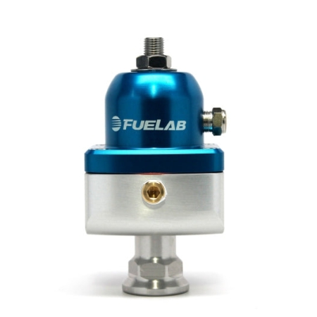 Fuelab 555 High Pressure Adjustable FPR Blocking 25-65 PSI (1) -8AN In (2) -8AN Out – Blue