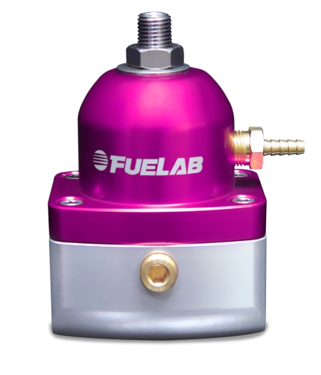 Fuelab 515 Carb Adjustable FPR Large Seat 1-3 PSI (2) -10AN In (1) -6AN Return – Purple