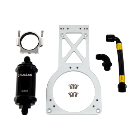 Fuelab Fuel Surge Upgrade Filter Kit (Bracket/Hardware/Hose Assembly/90 Degree Fitting) – 235mm