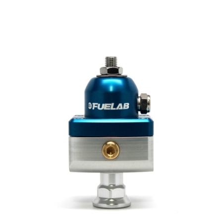 Fuelab 575 High Pressure Adjustable Mini FPR Blocking 25-65 PSI (1) -6AN In (2) -6AN Out – Blue