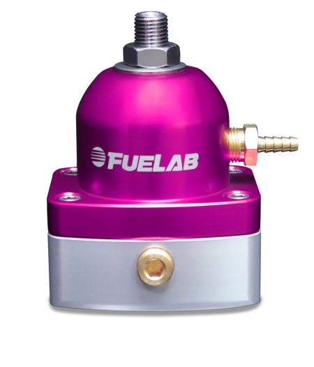 Fuelab 525 Carb Adjustable FPR In-Line Large Seat 1-3 PSI (1) -6AN In (1) -6AN Return – Purple