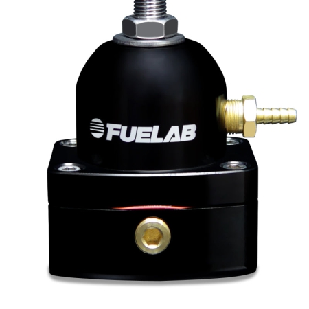 Fuelab 525 Carb Adjustable FPR In-Line Large Seat 1-3 PSI (1) -6AN In (1) -6AN Return – Black