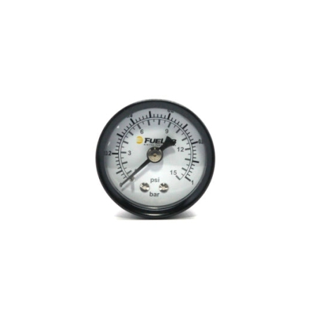 Fuelab 1.5in Carb Fuel Pressure Gauge – Range 0-15 PSI (Dual Bar/PSI Scale)