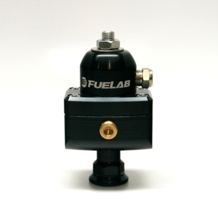 Fuelab 575 High Pressure Adjustable Mini FPR Blocking 25-65 PSI (1) -6AN In (2) -6AN Out – Black
