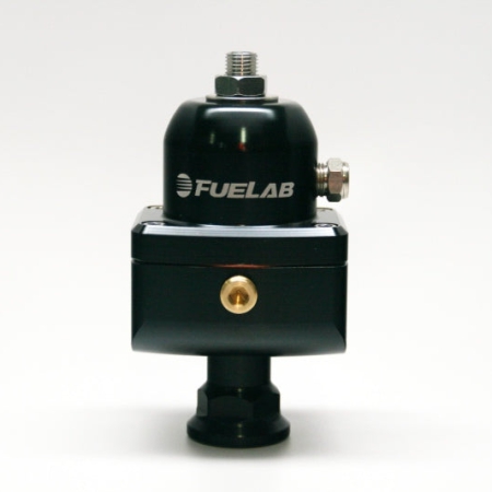 Fuelab 555 High Pressure Adjustable FPR Blocking 25-65 PSI (1) -8AN In (2) -8AN Out – Black