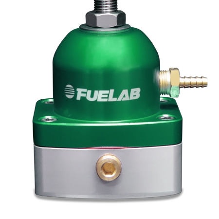Fuelab 525 TBI Adjustable FPR In-Line Large Seat 10-25 PSI (1) -6AN In (1) -6AN Return – Green