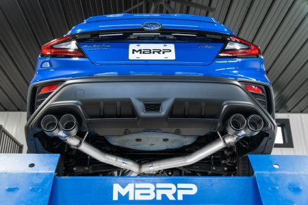 MBRP 2022+ Subaru WRX 3in Cat-Back Dual Split Rear Quad Carbon Fiber Tips Race Profile Exhaust