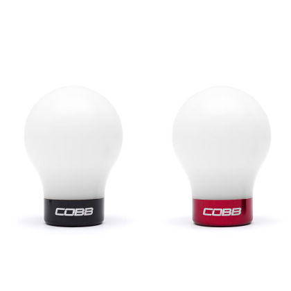Cobb Subaru 6-Speed Weighted COBB Shift Knob – White (Incl. Both Red + Blk Collars)
