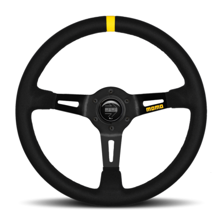 Momo MOD08 Steering Wheel 350 mm –  Black Suede/Black Spokes/1 Stripe