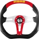 Momo Tuner Steering Wheel 320 mm – Black Leather/Red Stitch/Black Spokes
