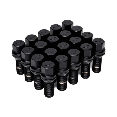 Vossen Lug Bolt – 14×1.5 – 30mm – 17mm Hex – Cone Seat – Black (Set of 20)